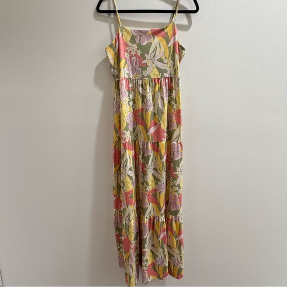 Floral Maxi Dress in Yellow and Pink